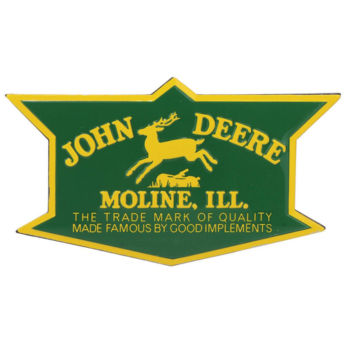 John Deere Vintage Badge Embossed Metal Magnet 8.9cm W x 5cm H (90180677-S)