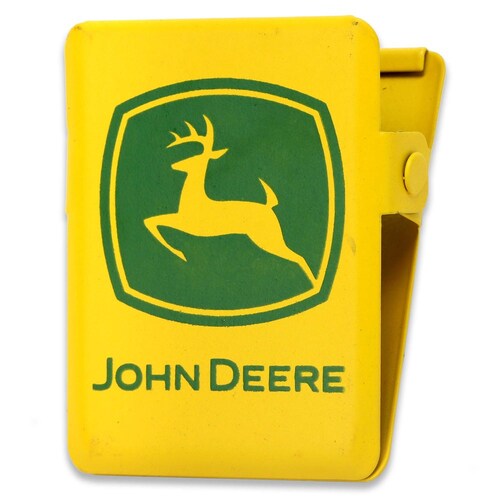 John Deere Trademark Logo Metal Magnet Clip 5.8cm cm W x 7.6cm H X 3cm D (90175131)