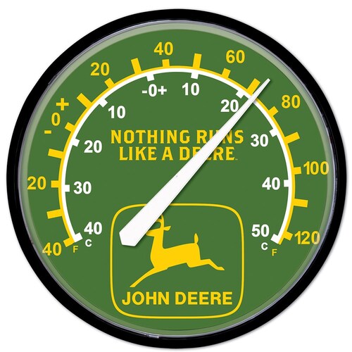 John Deere Retro Logo Wall Therometer 32.4Cm Diameter (647721)