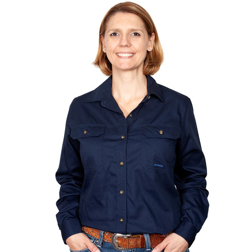 Just Country Womens Brooke Work Shirt (50502) Navy XL/16