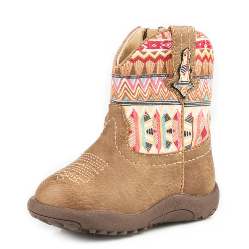 Roper Infant Cowbabies Azteca Western Boots (16226032) Tan/Aztec 1 