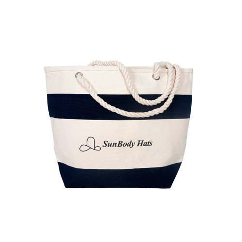 Sunbody Hats Unisex Soho Tote Bag (2001NAT/NAVY) Natural/Navy