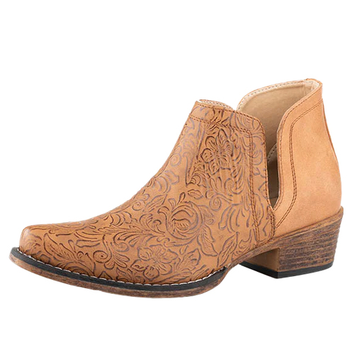 Roper Womens Ava Western Boots (21567140) Tan Floral Embossed 7.5 