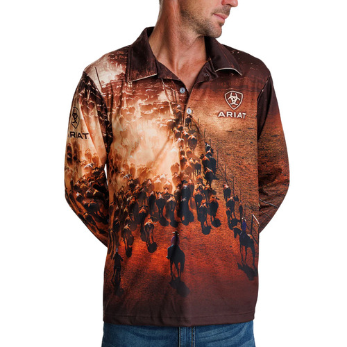 Ariat Unisex L/S Fishing Shirt (2005CLSP) Cattle Muster M