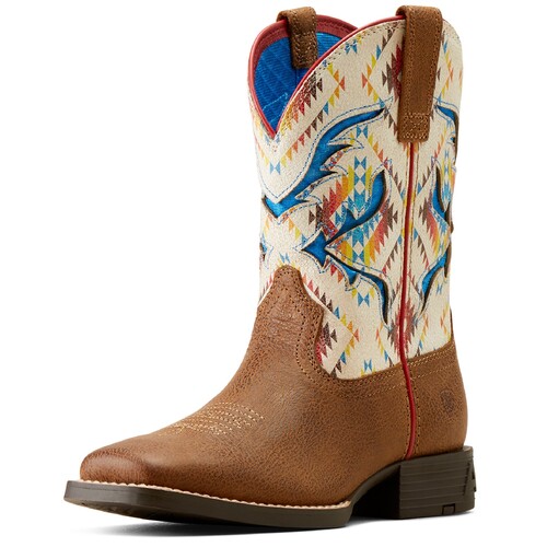 Ariat Childrens San Angelo VentTEK Western Boots (10050882) Toasty Tan/Bright Saddle 12