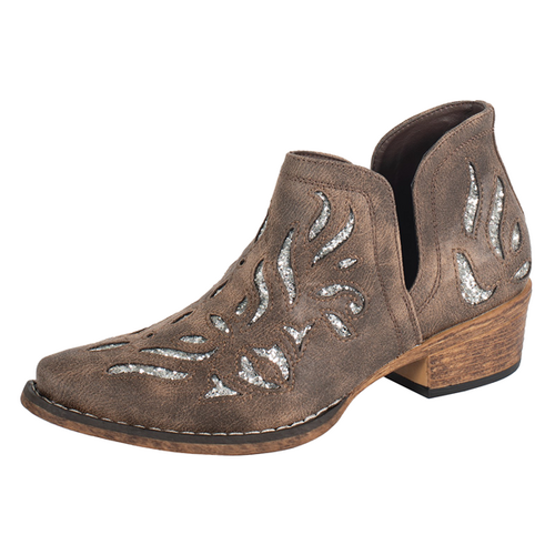 Roper Womens Ava Western Boots (21567408) Glitz Brown/Silver Glitter 6.5