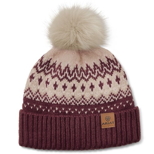 Ariat Unisex Hansford Beanie (10053855) Burgundy OSFM