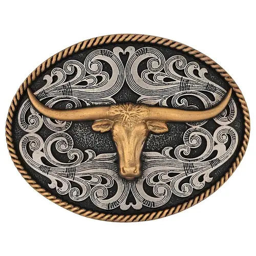 Montana Jewellery Two-Tone Longhorn Attitude Buckle (A1015P)