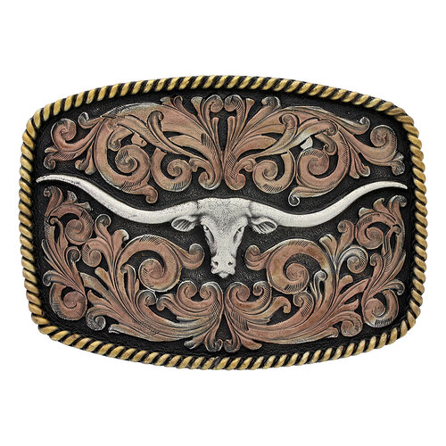 Montana Jewellery Tri-Colour Texas Longhorn Attitude Buckle (A711)