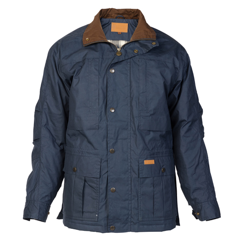 Outback Trading Mens Drover Dry Wax Jacket (6189) Navy S [GD]