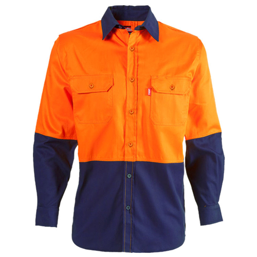 Jonsson Hi Vis Cotton Drill L/S Work Shirt (G1020)