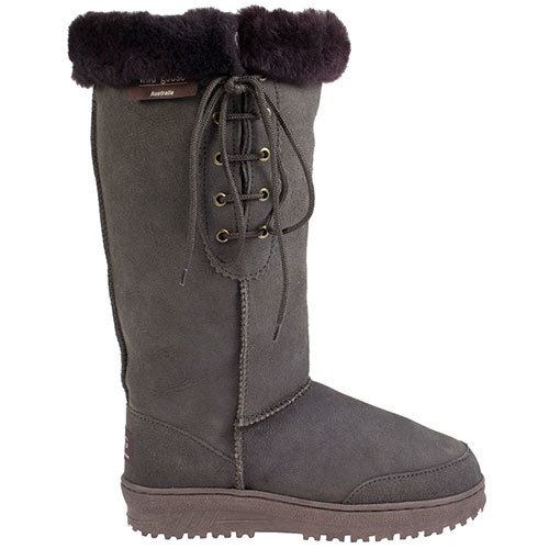 Wild Goose Premium Lace Up Long Sheepskin Ugg Boots (UB-532) Chocolate