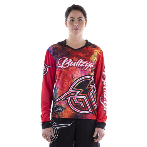 Bullzye Womens Blotch Hooded L/S Fishing Tee (B2S2501227) Red 10 [SD]