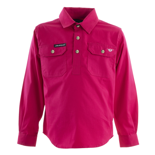 Bullzye Childrens Lightweight Half Button Work Shirt (BCP7101120) Rose 6