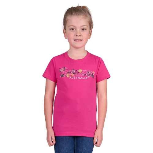 Bullzye Girls Flora S/S Tee (B4S5503418) Berry 2