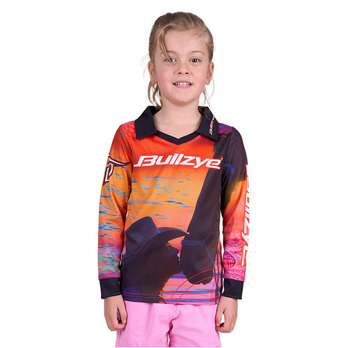 Bullzye Girls Sunset L/S Fishing Tee (B4S5501424) Pink/Orange 2