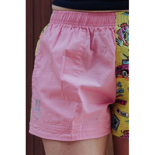 MaryG Womens Old School Harlequin Happy Days Shorts (MGOSHBHD) Blush/Happy Days Print 8