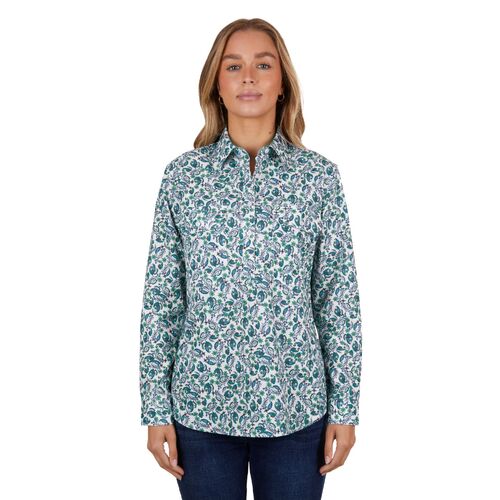 Hard Slog Womens Thalia Half Button L/S Shirt (H4S2101046) Blue 8