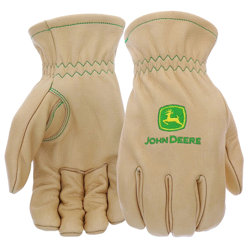 John Deere Water Resistant Leather Cowhide Driver Gloves (JD84013-L) L