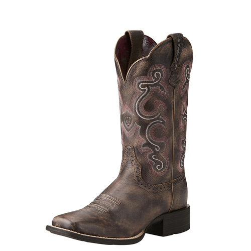 Ariat Womens Quickdraw Western Boots (10021616) Tack Room Chocolate 8B [SD]