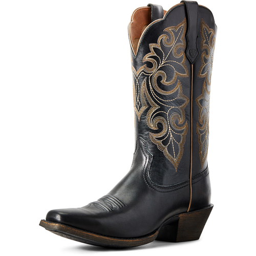 Ariat Womens Round Up Square Toe Western Boots (10029756) Limousine Black 7