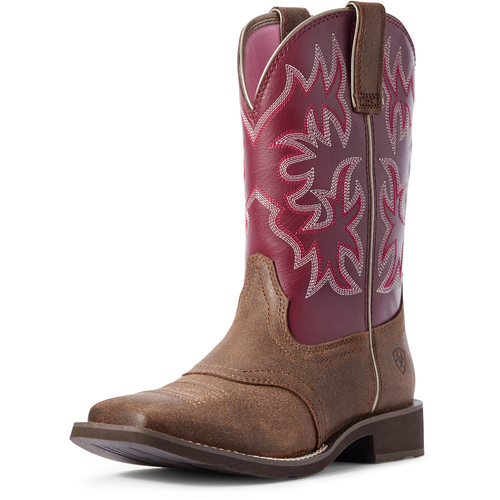 Ariat Womens Delilah Western Boots (10031593) Java/Burgundy 6C [SD]