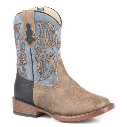 Roper Toddler Dalton Western Boots (17900805) Tan/Blue 7