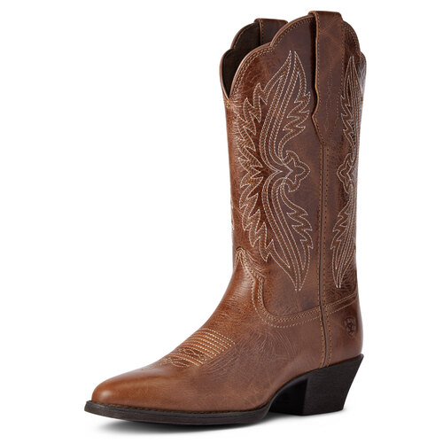 Ariat Womens Heritage R-Toe Stretchfit Western Boots (10038432) Dark Tan 7.5B