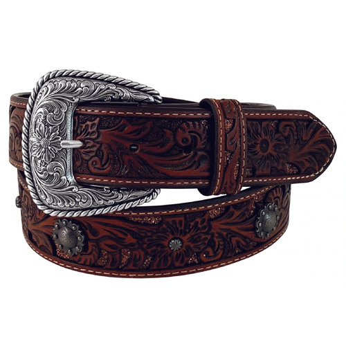 Roper Womens 1 1/2" Belt (8844790) Tooled Leather Glitter Underlay S [SD]