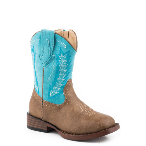 Roper Toddler Billy Western Boots (17900924) Tan/Turquoise 5