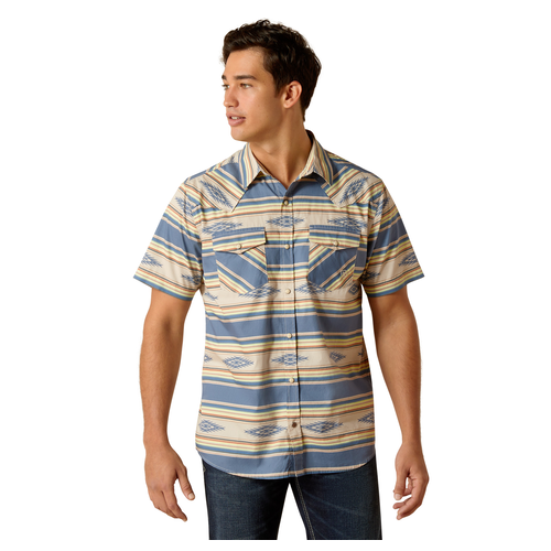 Ariat Mens Hebastian Retro Snap S/S Shirt (10051304) Sandshell S