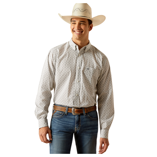 Ariat Mens Jimmy Fitted L/S Shirt (10051525) Gray S