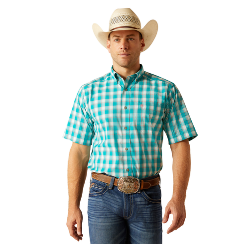 Ariat Mens Pro Jace S/S Shirt (10051468) Turquoise S