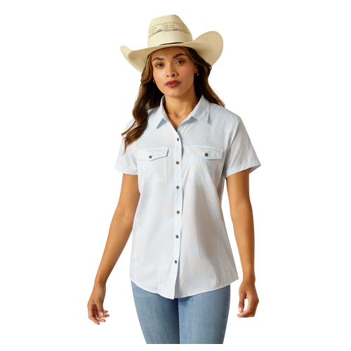 Ariat Womens Western Ventek S/S Shirt (10051373) Distressed Stripe S