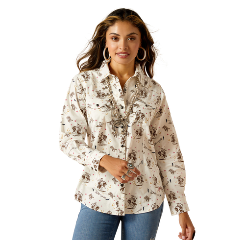 Ariat Womens Thrills N Spills Snap L/S Shirt (10051277) Thrilling Print S