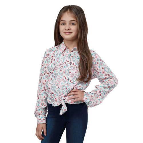 Roper Girls Five Star Collection L/S Print Shirt (80590409) Multi XS [GD]