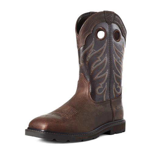 Ariat Mens Groundwork Work Western Boots (10034718) Brown/Bitter Brown 9EE [SD]