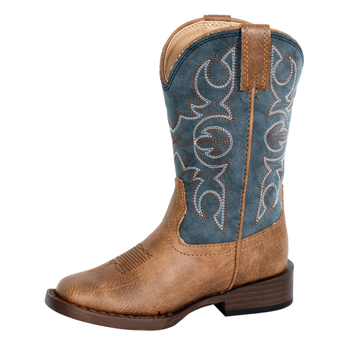 Roper Childrens Billy Western Boots (18192602) Tan/Blue 12