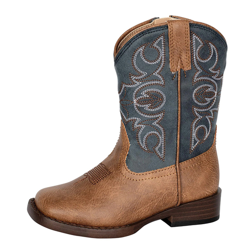 Roper Toddlers Billy Western Boots (17192602) Tan/Blue 6