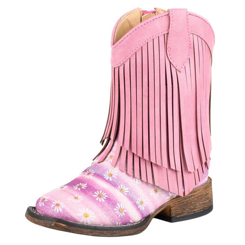 Roper Toddlers Double Fringe Western Boots (17903502) Pink 5