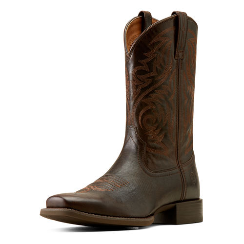 Ariat Mens Sport Herdsman Western Boots (10050990) Burnished Chocolate 8EE