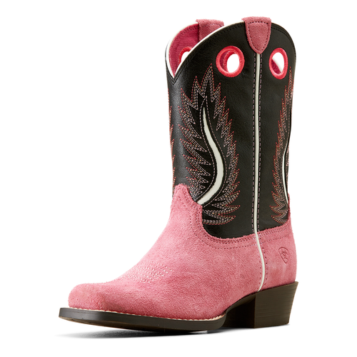 Ariat Childrens Futurity Fort Worth Western Boots (10050880) Haute Pink Suede/Madison Avenue 13