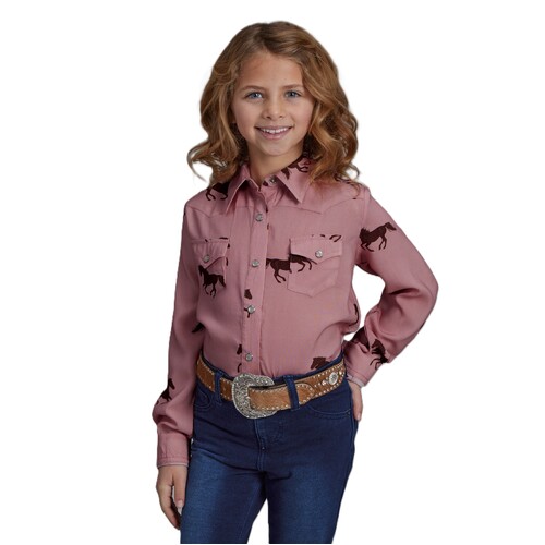 Roper Girls Five Star Collection L/S Shirt (80590127) Print Pink XS