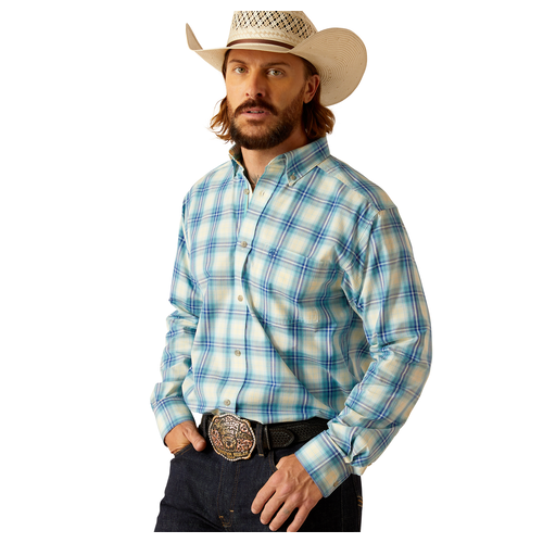 Ariat Mens Pro Princeston L/S Shirt (10048508) Aqua XS