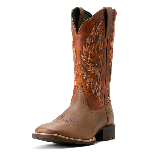 Ariat Mens Sport Rider Western Boots (10053565) Vintage Oak/Rustic Orange 8EE