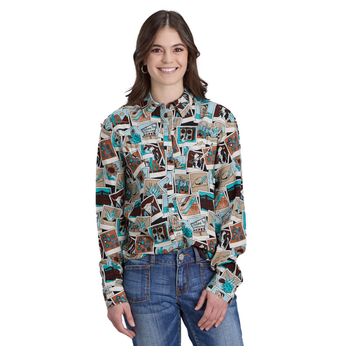 Roper Womens Five Star Collection L/S Print Shirt (50590184) Multi XS