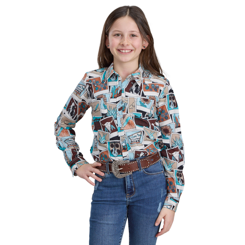 Roper Girls Five Star Collection L/S Print Shirt (80590184) Multi XS