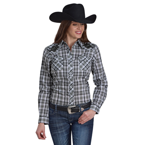 Roper Womens Karman Special Collection L/S Shirt (50016068) Plaid Grey S