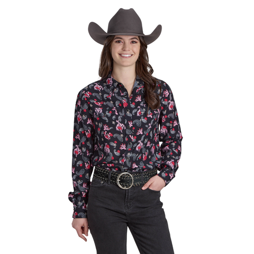 Roper Womens Five Star Collection L/S Shirt (50590187) Print Black XS