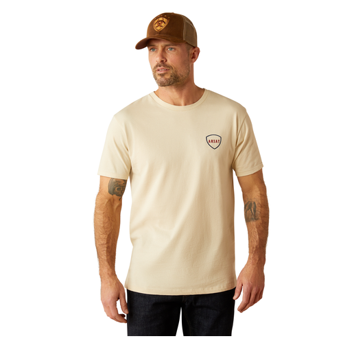 Ariat Mens Barbed Flag S/S Tee (10054001) Natural S